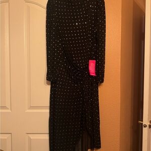 Chic Black Long Sleeve Dress with Gold Studded